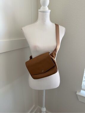 Freshly Picked Classic Diaper Bag Crossbody Purse Camel Brown Vegan Leather
